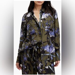 All Saints Dark Patterned Shirt Dress